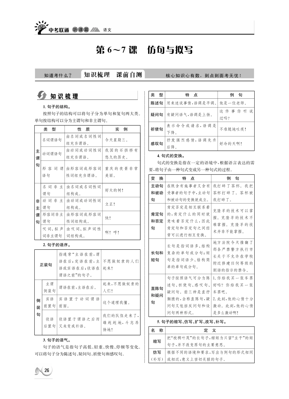 中考语文 听课篇6-7(pdf) 新人教版试卷_第1页