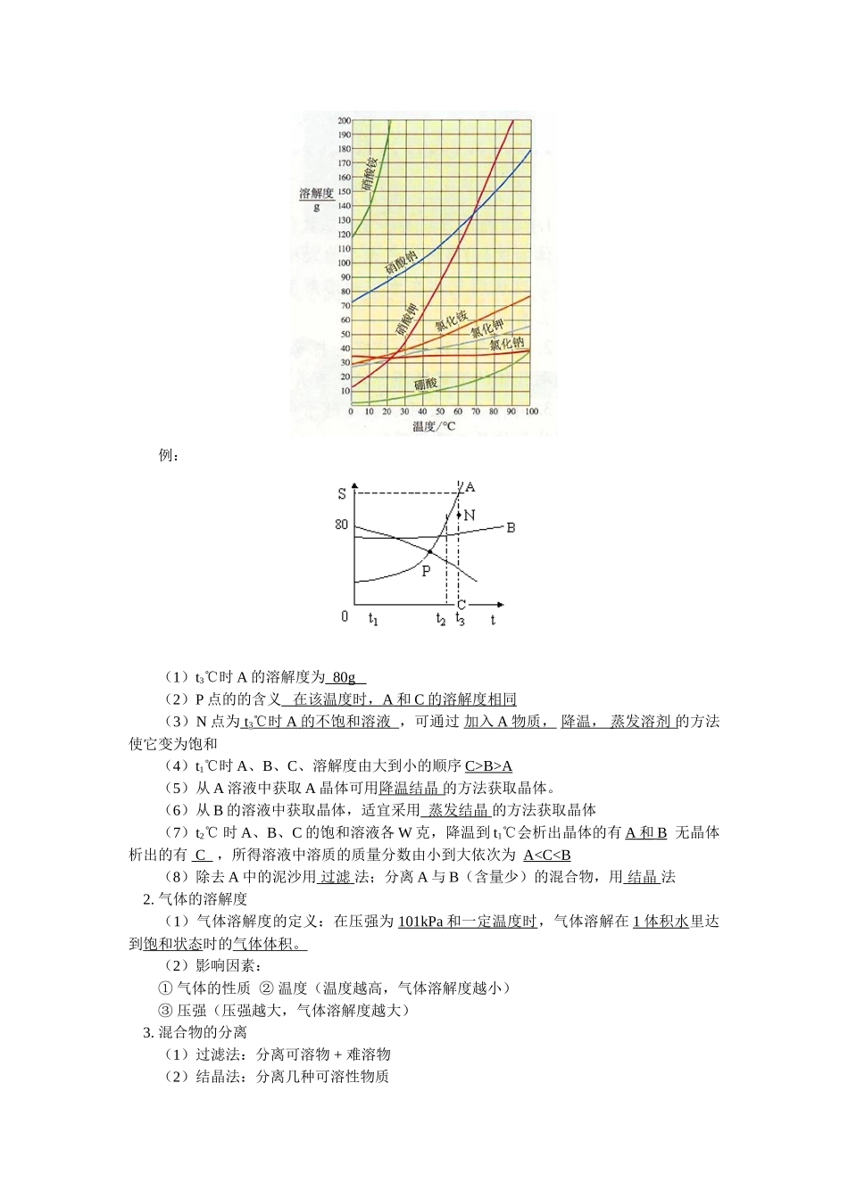 九年级化学第九单元 溶液(一)人教实验版知识精讲试卷_第3页