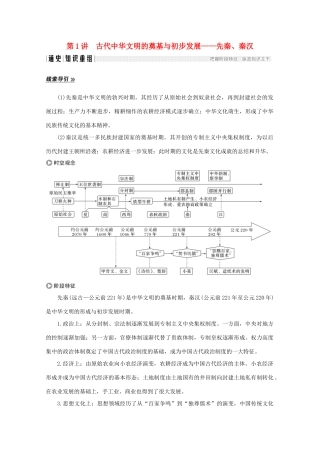 （江苏专用）高考历史大二轮复习 板块一 中外古代文明的演进 第1讲 古代中华文明的奠基与初步发展——先秦、秦汉练习-人教版高三全册历史试题