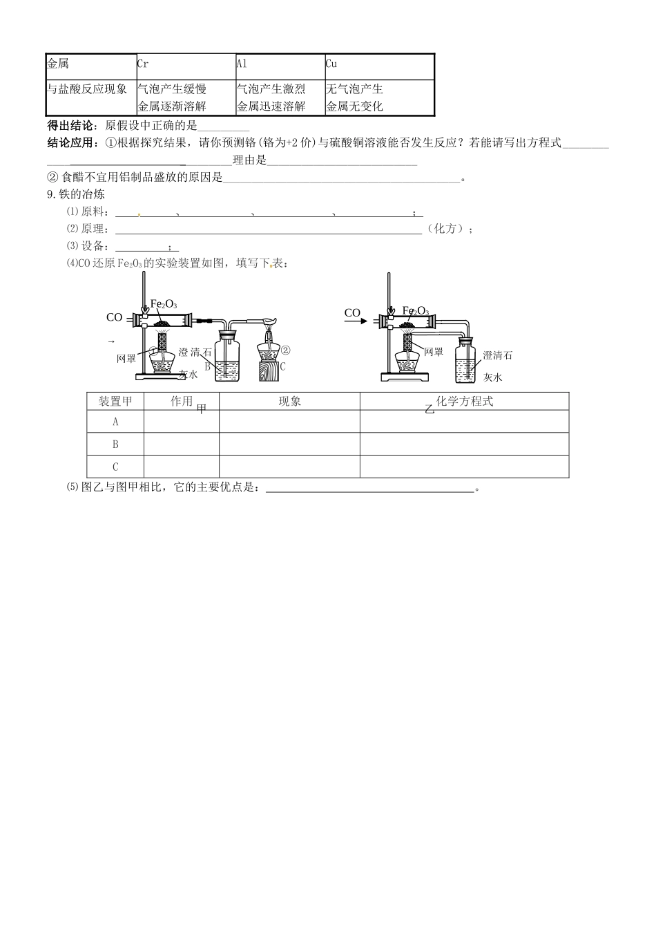 九年级化学全册 第8单元 错题重考试卷2(新版)沪教版试卷_第2页