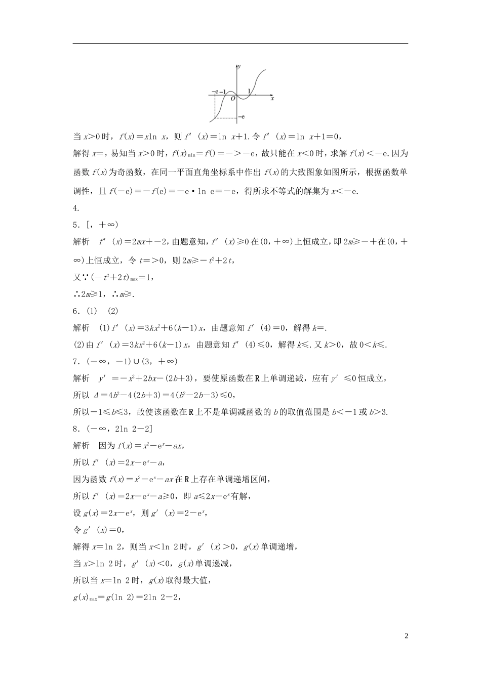 （江苏专用）高考数学专题复习 专题3 导数及其应用 第18练 用导数研究函数的单调性练习 理-人教版高三全册数学试题_第2页