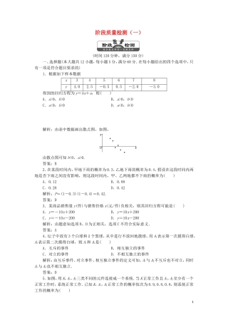 高中数学 阶段质量检测（一）（含解析）湘教版选修1-2-湘教版高二选修1-2数学试题