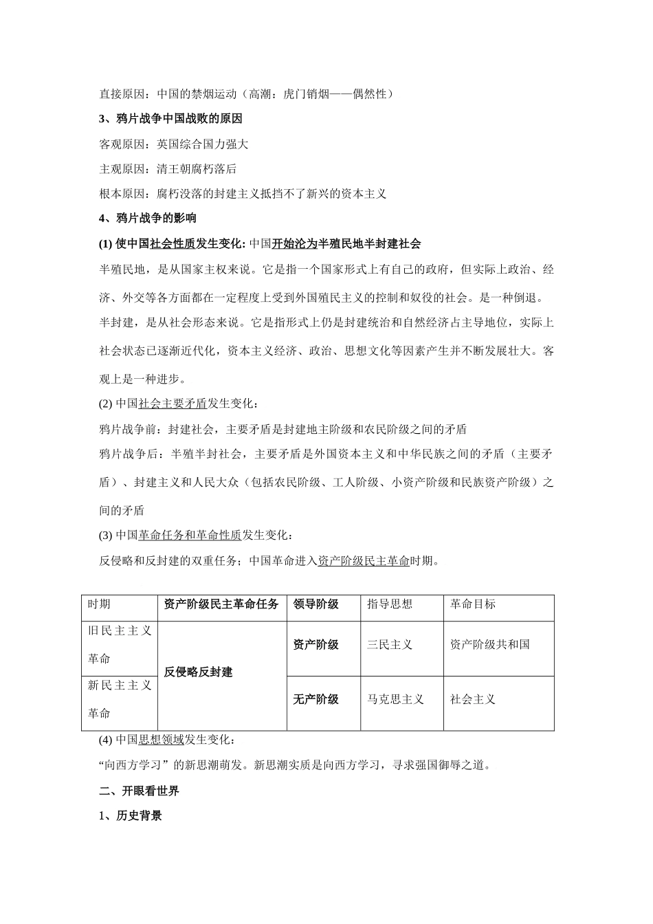 人教版高中历史阶段性复习提纲（中国近代史）_第2页