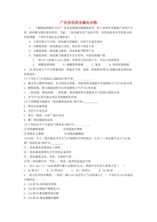 江苏省启东市高考化学专项复习 碳的多样性 广泛存在的含碳化合物（1）练习 苏教版-苏教版高三全册化学试题