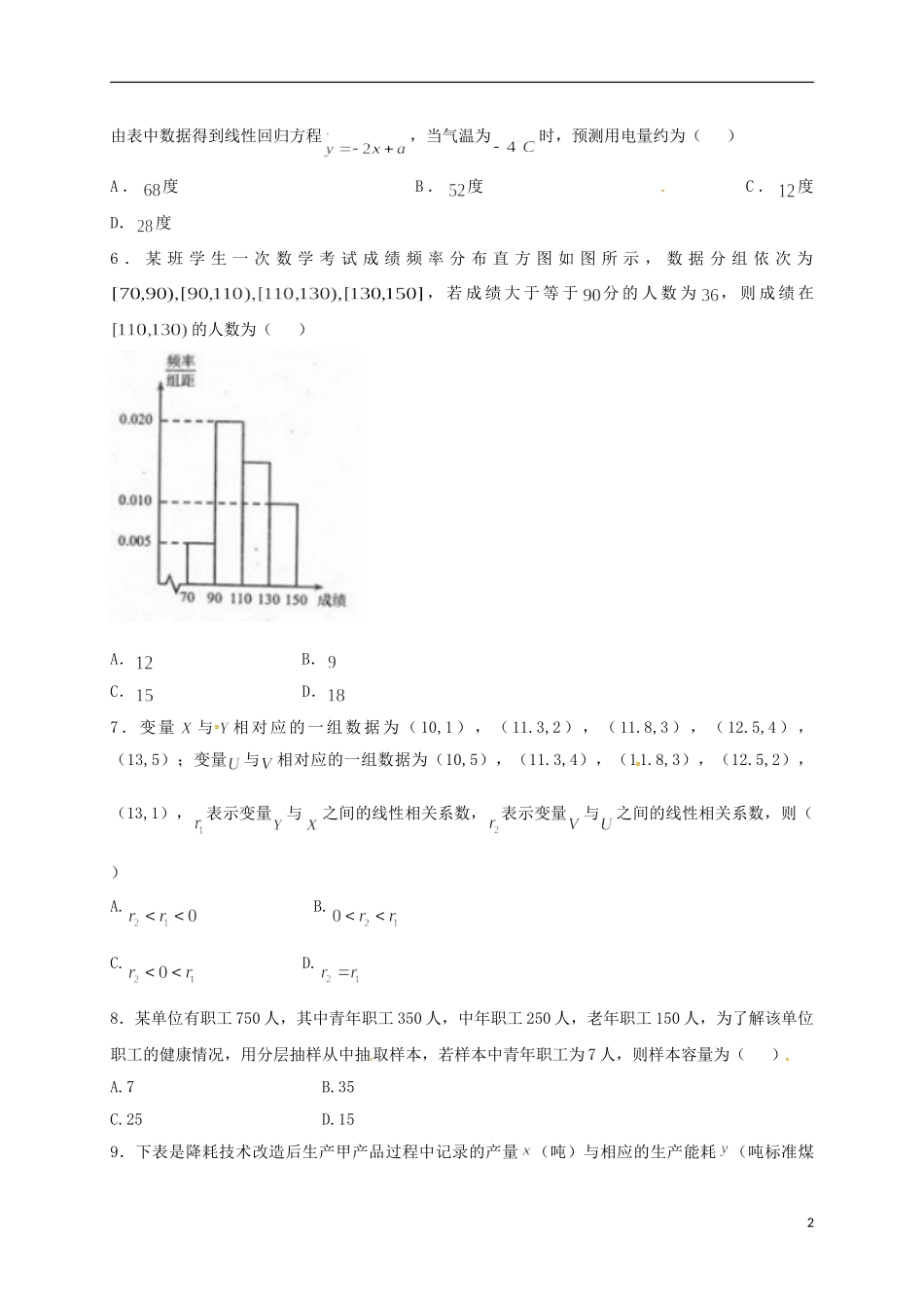 高二数学上学期第二次月考试题（承智班）-人教版高二全册数学试题_第2页