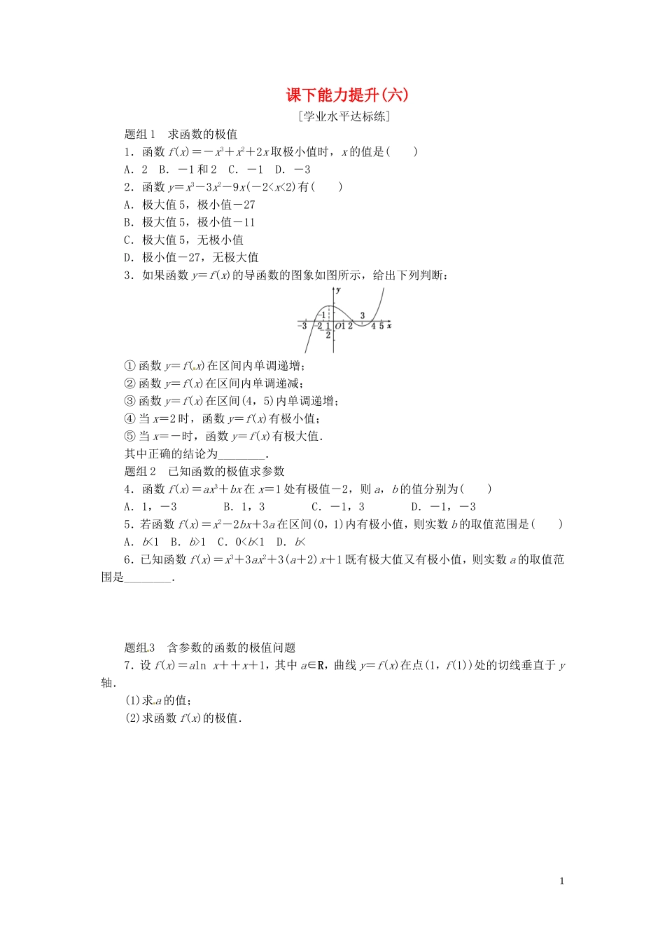 高中数学 课下能力提升（六）新人教A版选修2-2-新人教A版高二选修2-2数学试题_第1页