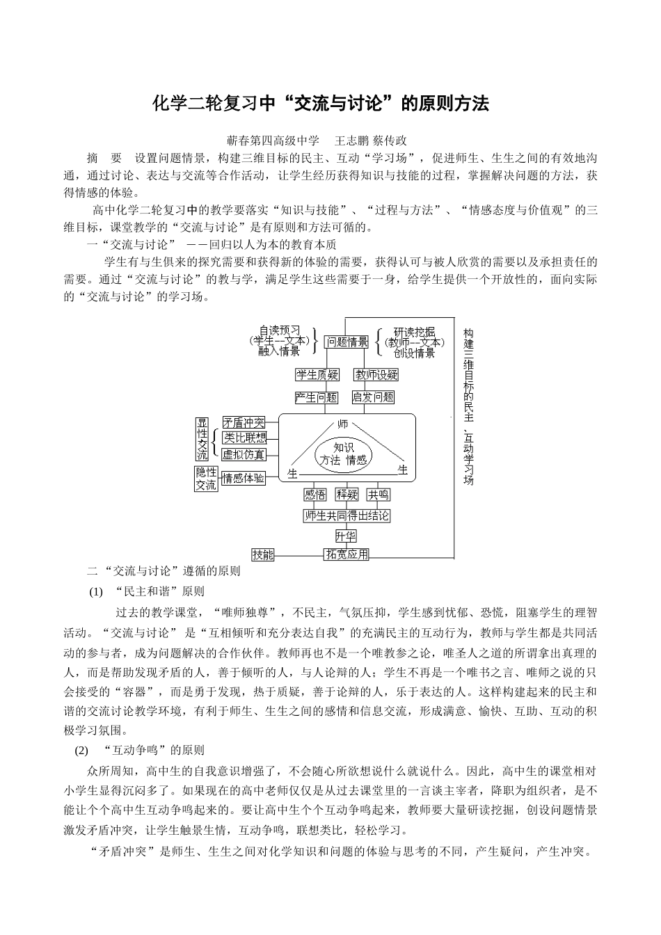 化学二轮复习中“交流与讨论”的原则方法_第1页