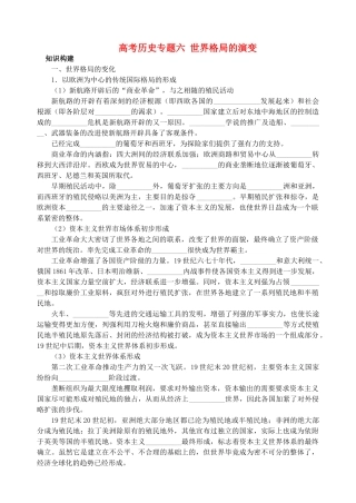 高考历史专题六  世界格局的演变 人教版