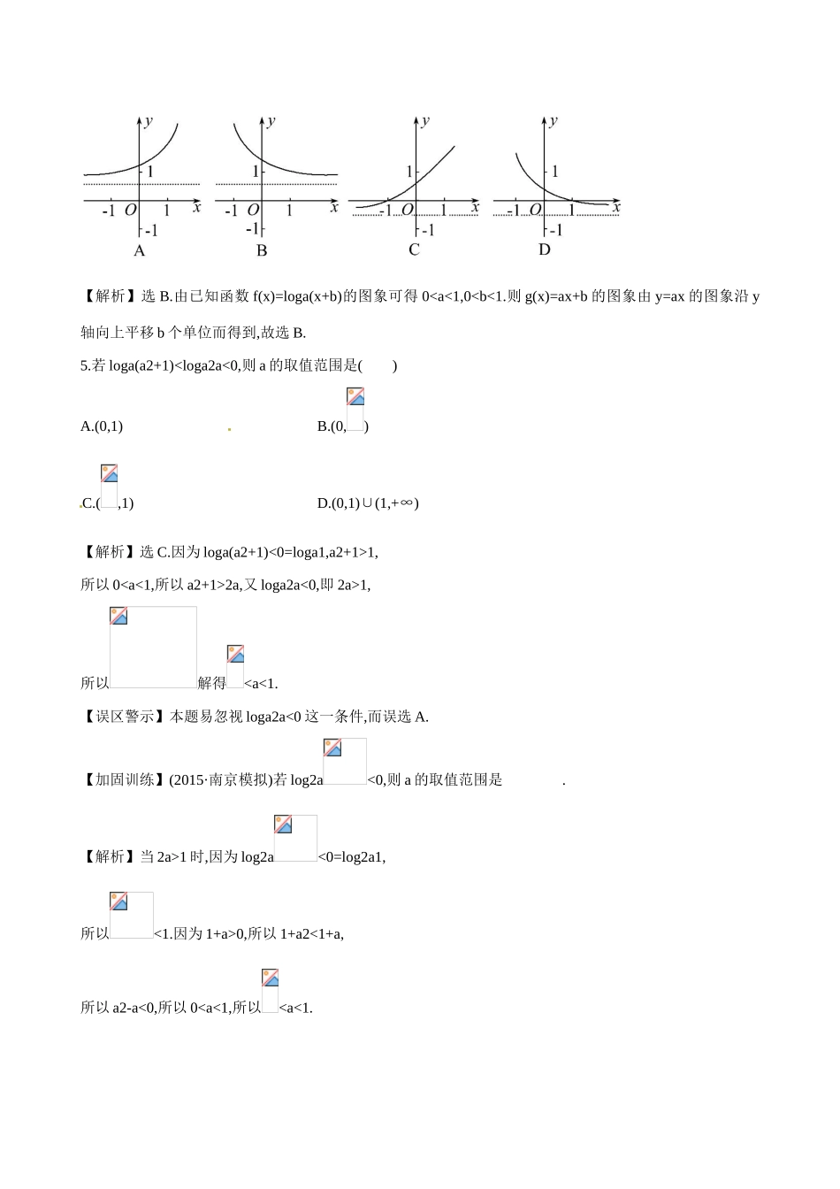 （全国通用）高考数学 2.5 对 数 函 数练习-人教版高三全册数学试题_第2页