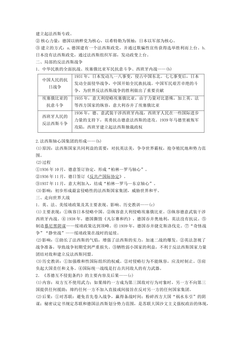 （浙江选考）高考历史总复习 专题7 20世纪的两次世界大战 考点20 第二次世界大战-人教版高三全册历史试题_第2页
