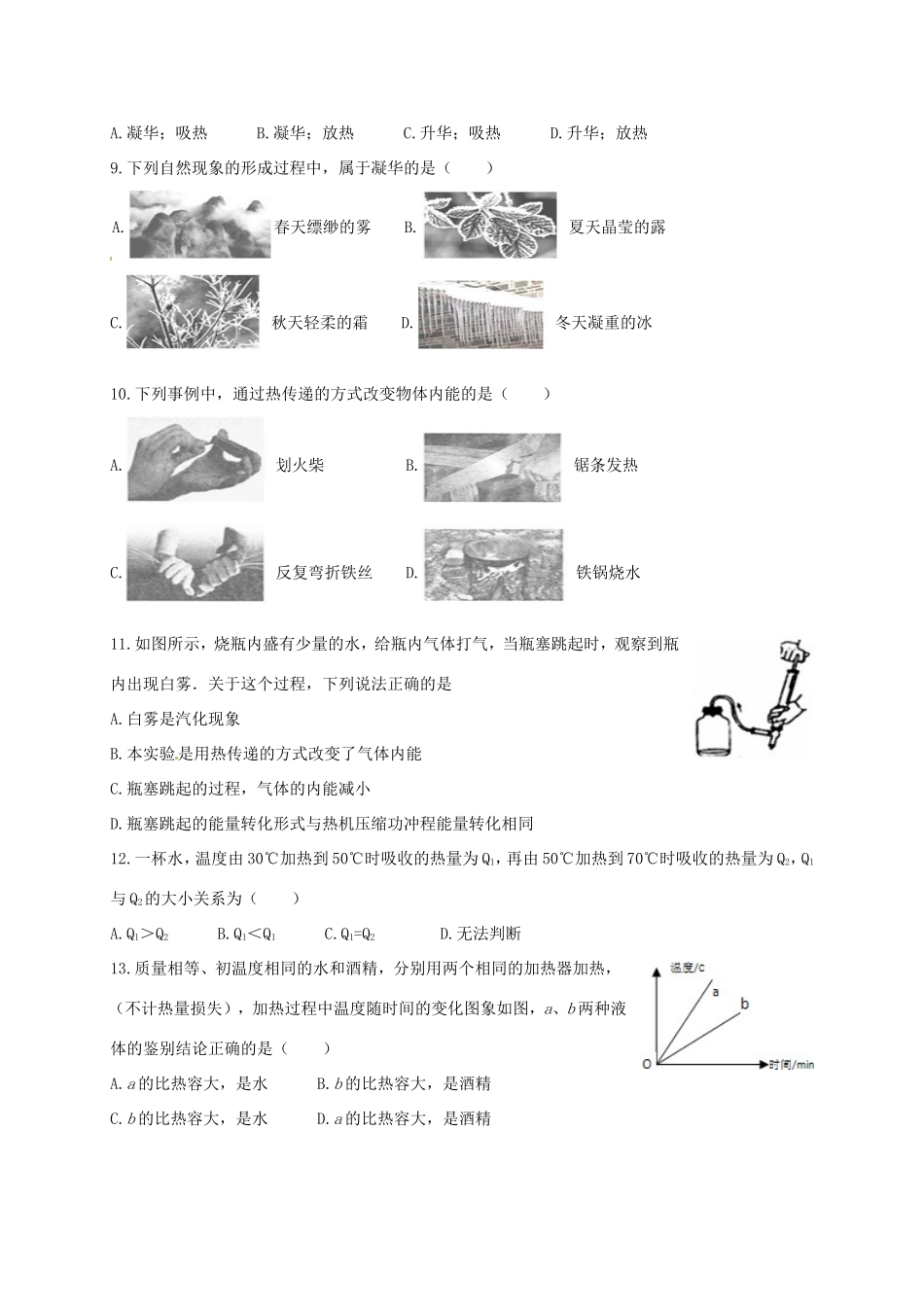 山东省临沂市九年级物理上学期第一次月考试卷 新人教版试卷_第2页