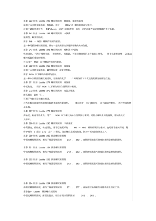 乐泰222胶水Loctite222螺纹锁固剂低强度分析