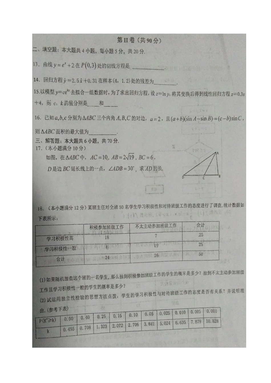 山东省临沂市临沭县 高二数学下学期开学检测试卷 文试卷_第3页