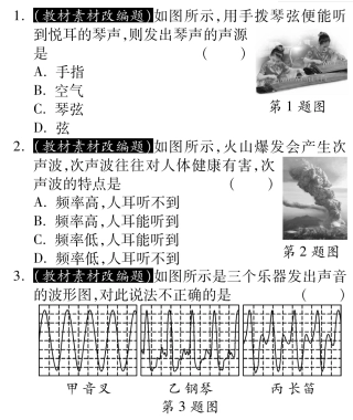 中考物理总复习 第二章 声现象课堂过关检测(pdf)(新版)新人教版试卷