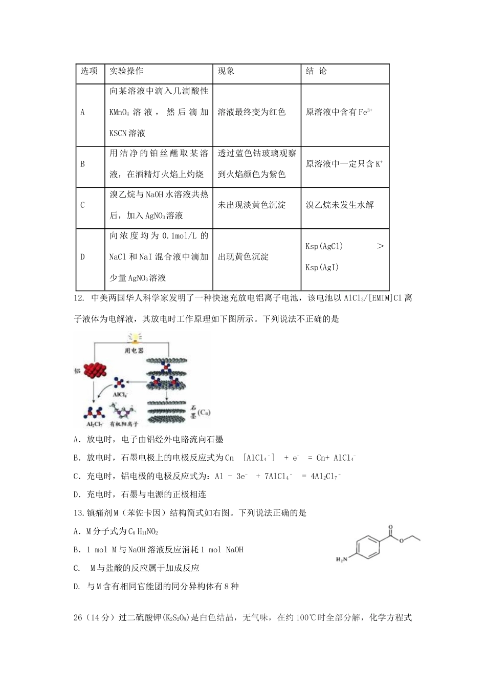 山西省太原市高三化学第一次模拟考试（4月）试题-人教版高三全册化学试题_第2页