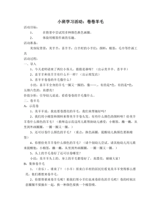 小班：卷卷羊毛