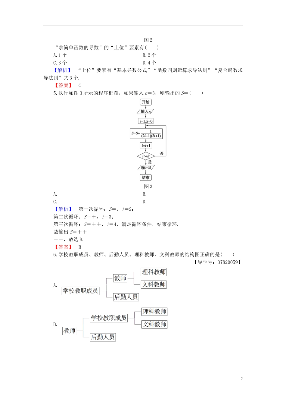 高中数学 第四章 框图章末综合测评 新人教B版选修1-2-新人教B版高二选修1-2数学试题_第2页