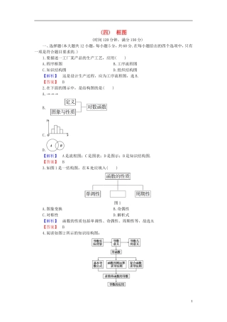 高中数学 第四章 框图章末综合测评 新人教B版选修1-2-新人教B版高二选修1-2数学试题