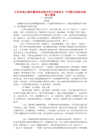 中考语文 散文阅读训练 新人教版试卷
