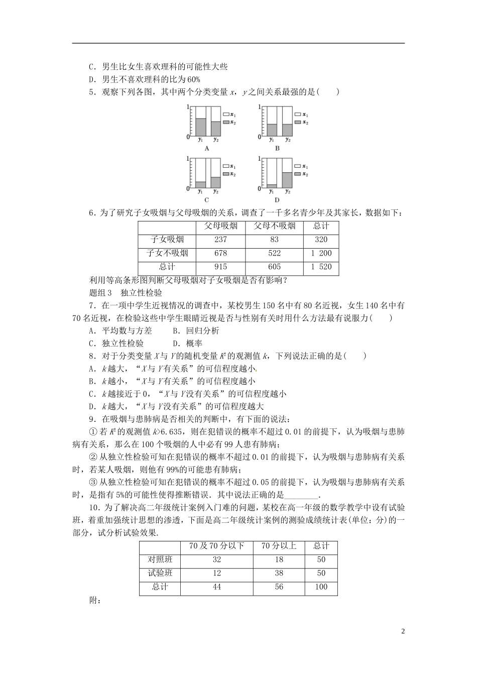 高中数学 课下能力提升（二）新人教A版选修1-2-新人教A版高二选修1-2数学试题_第2页