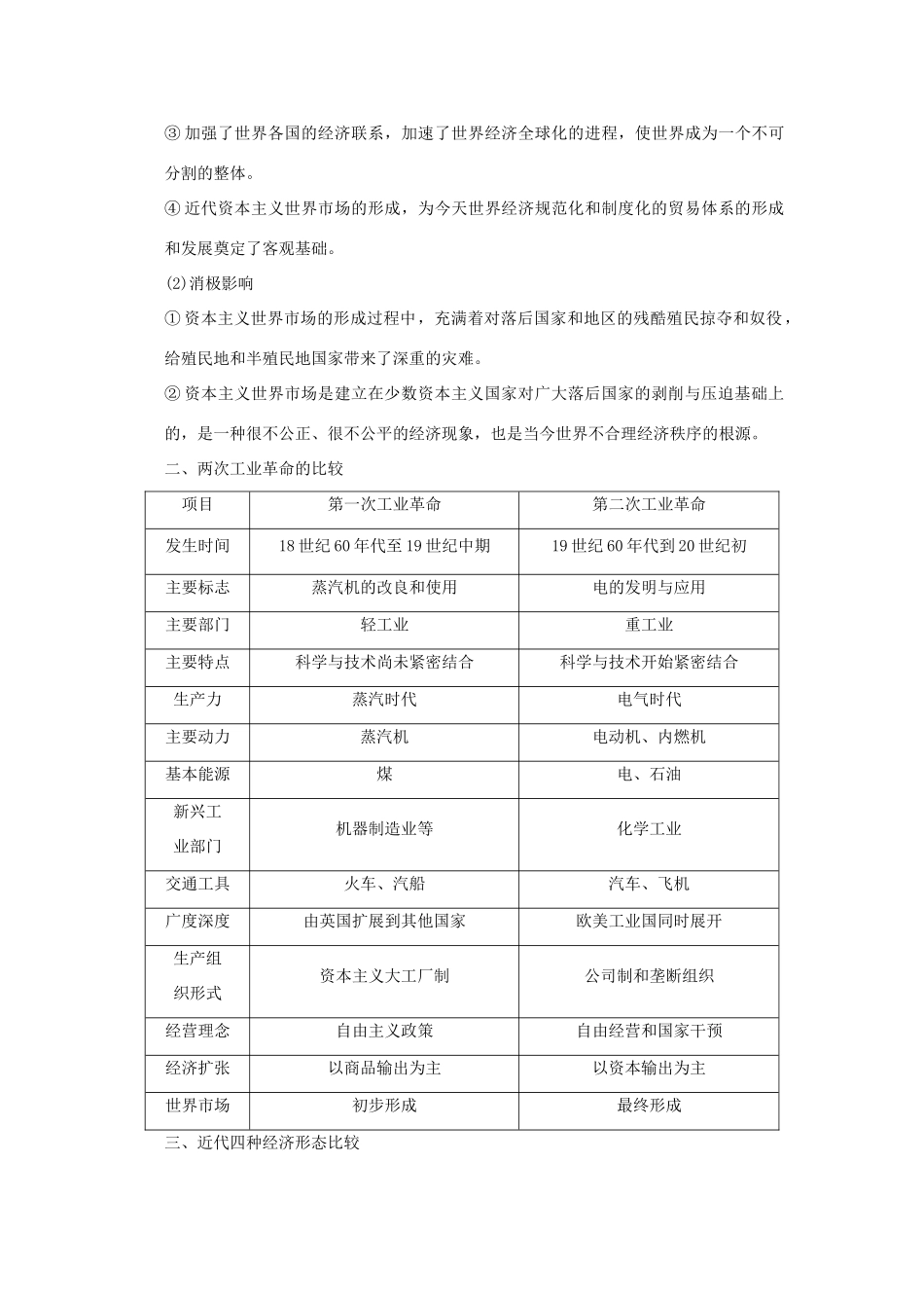 高中历史 第二单元 工业文明的崛起和对中国的冲击单元学习总结 岳麓版必修2-岳麓版高一必修2历史试题_第2页