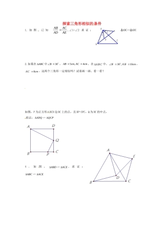 九年级数学上册 442探索三角形相似的条件同步检测(新版)北师大版试卷