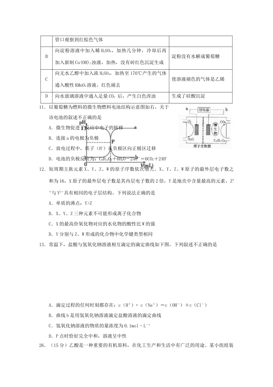 广东省揭阳市高三化学学业水平考试试卷-人教版高三全册化学试题_第2页
