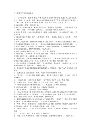 六上按课文内容填空总复答案