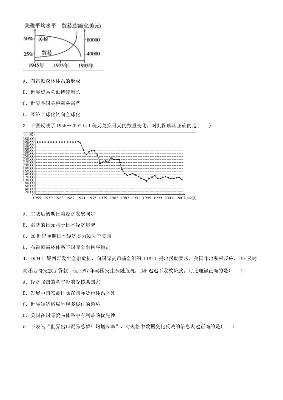 高考历史二轮复习 疯狂专练19 世界经济的全球化趋势-人教版高三全册历史试题_第2页