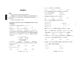 四川省攀枝花市高三数学上学期第二次统一考试试卷 理(PDF)试卷