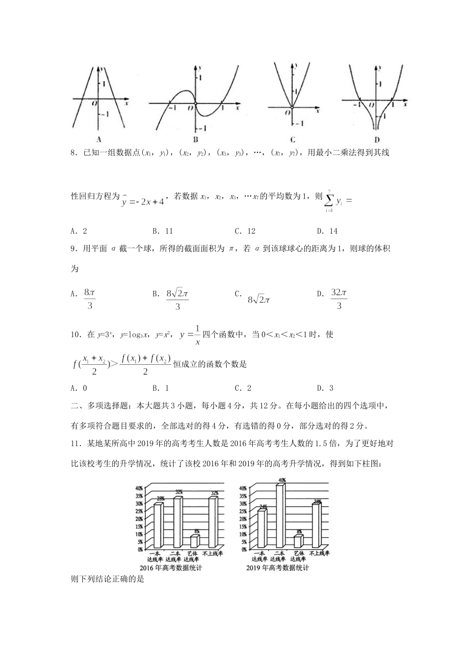 山东省师大附中高三数学上学期10月阶段性检测试卷_第2页