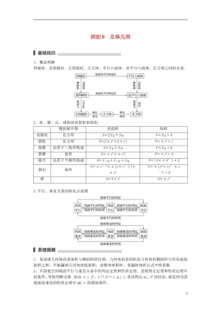 （江苏专用）高考数学总复习 考前三个月 考前回扣6 立体几何 理-人教版高三全册数学试题
