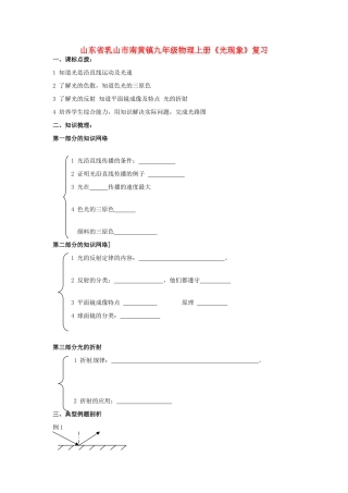 九年级物理上册(光现象)复习试卷