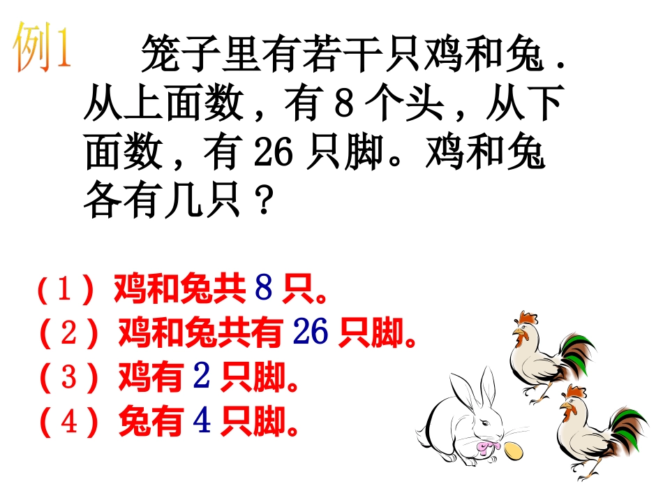 小学数学2011版本小学四年级四年级数学下册数学广角--鸡兔同笼_第3页