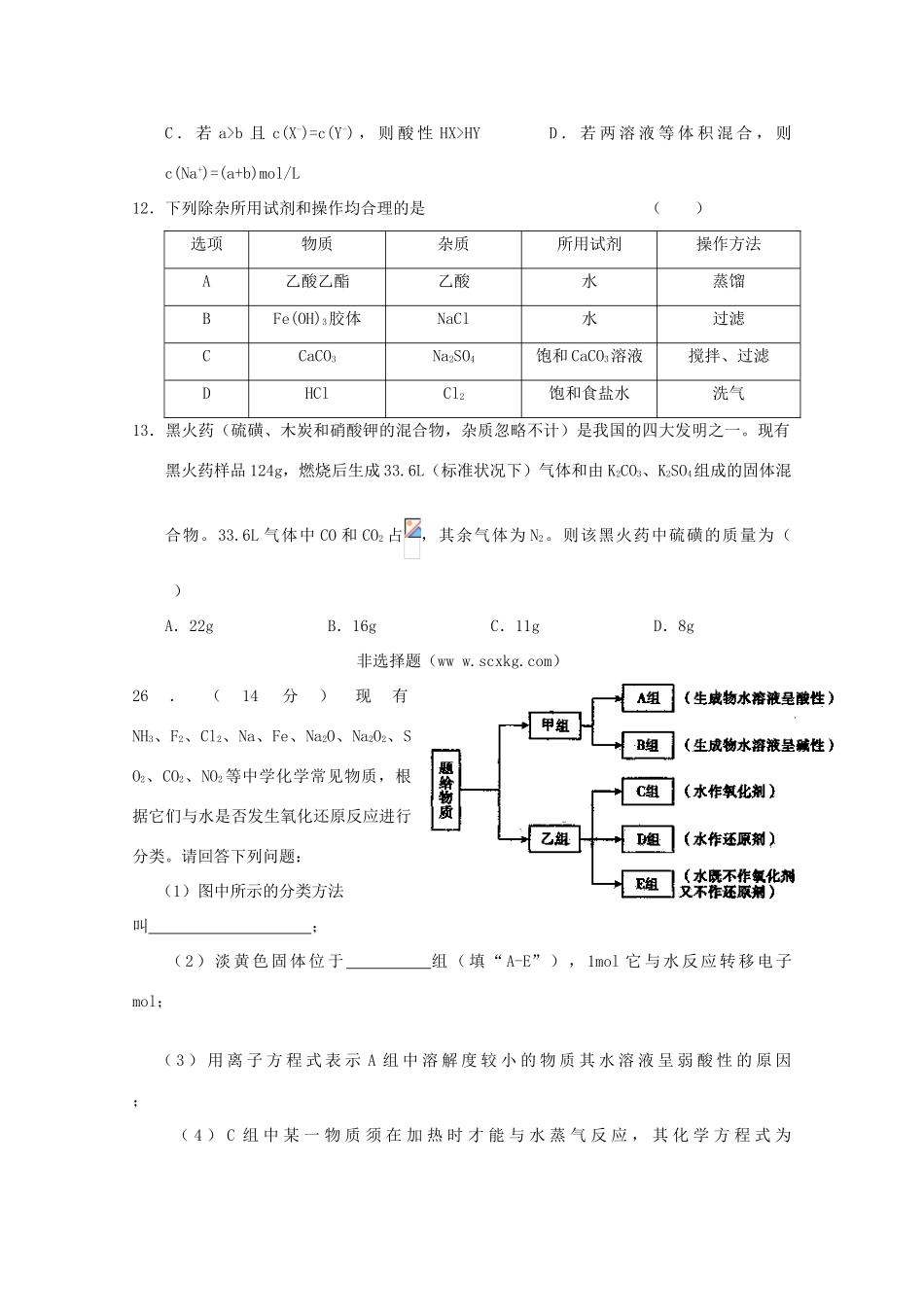 广东省江门市高考化学二轮复习 模拟检测试题03-人教版高三全册化学试题_第2页