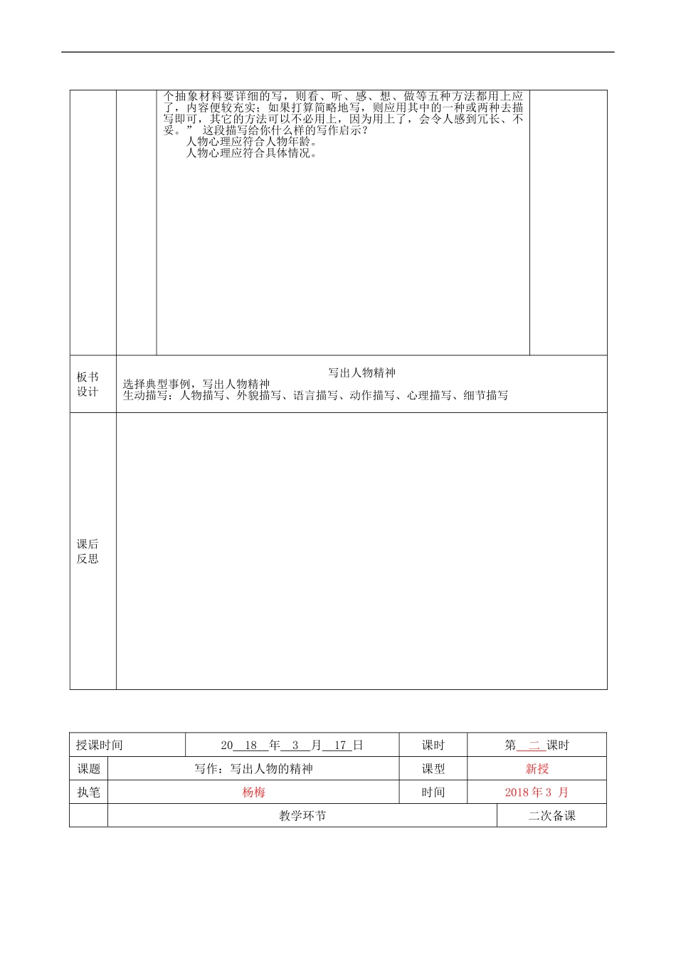 写作：写出人物的精神电子教案_第3页