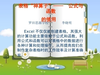 公式与函数的使用课件