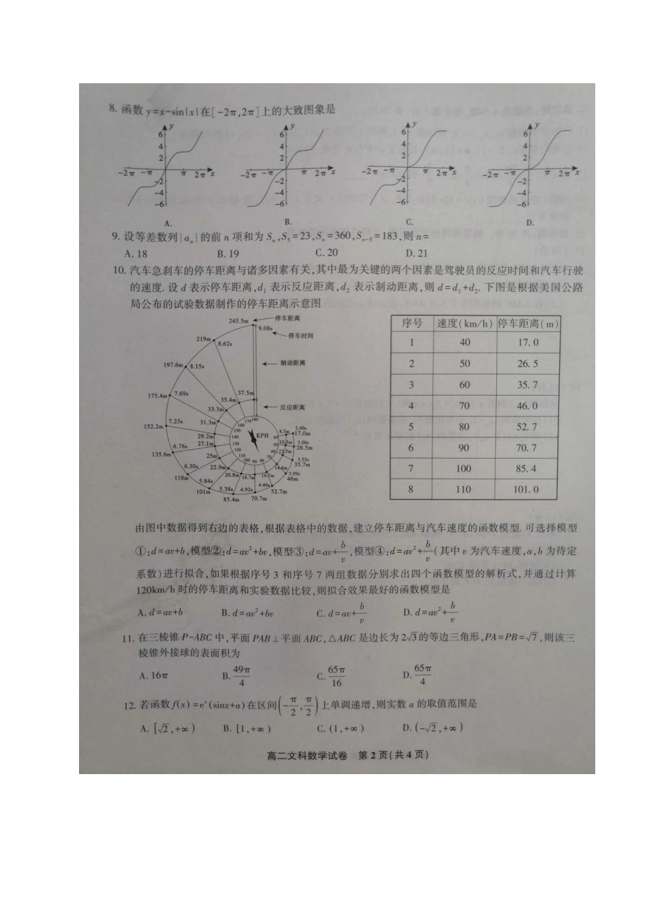 安徽省名校高二数学下学期期末联考试卷 文(PDF) 安徽省名校高二数学下学期期末联考试卷 文(PDF) 安徽省名校高二数学下学期期末联考试卷 文(PDF)_第2页