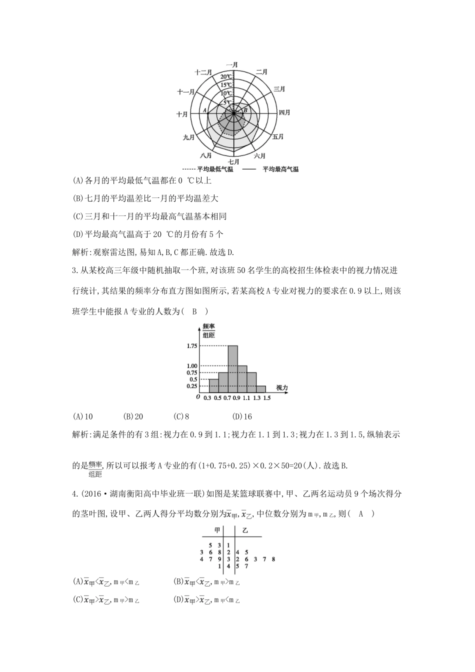 （全国通用）高考数学大一轮复习 第九篇 统计与统计案例 第2节 用样本估计总体习题 理-人教版高三全册数学试题_第2页