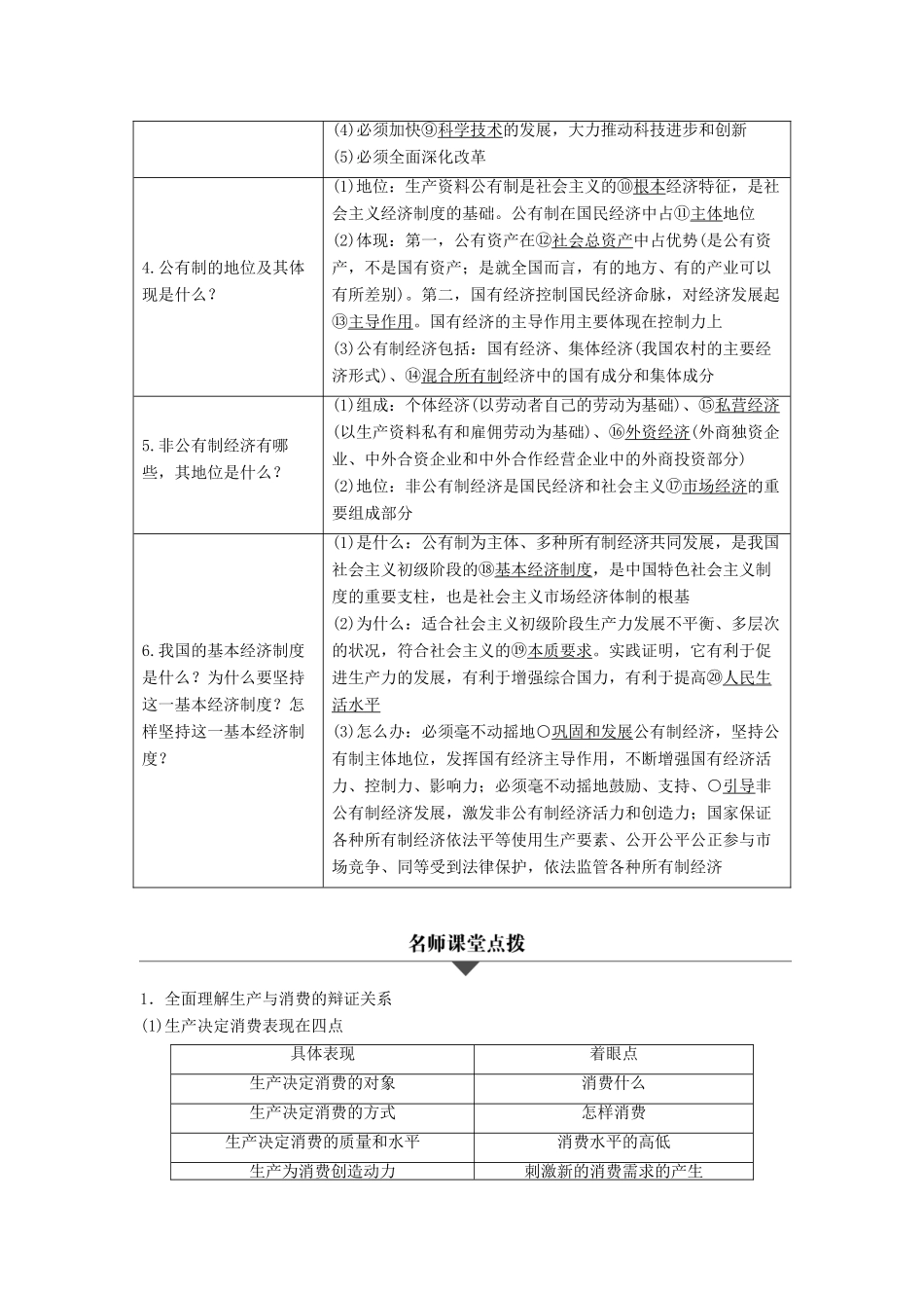 （浙江专用）高考政治二轮复习 专题二 生产、劳动与经营 考点一 生产与经济制度试题-人教版高三全册政治试题_第2页