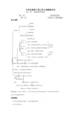 中考生物复习 第八单元 健康地生活试卷