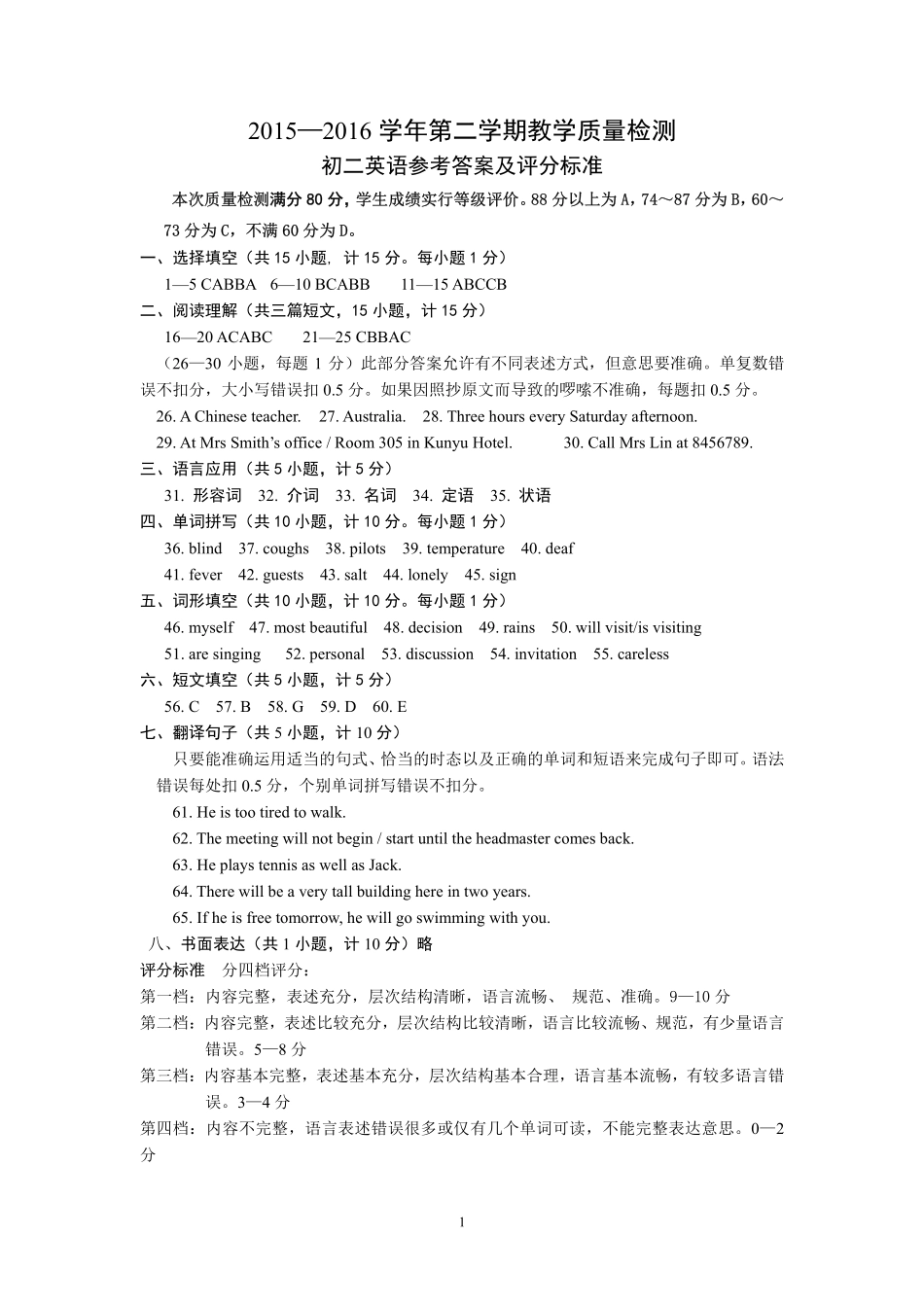 山东省威海市文登区七年级英语下学期期末考试试卷(pdf) 鲁教版五四制试卷_第3页