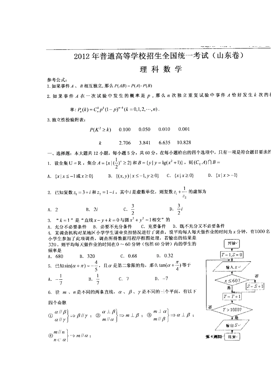 山东省青岛五十八中高三数学6月打靶试卷 理(扫描版)新人教A版试卷_第2页