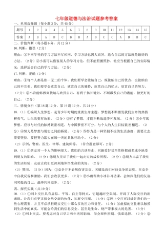 山东省枣庄市薛城区七年级道德与法治上学期期中试卷答案 新人教版 山东省枣庄市薛城区七年级道德与法治上学期期中试卷(pdf) 新人教版