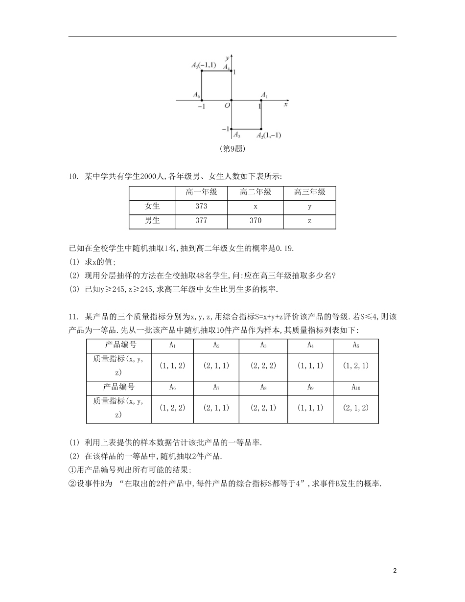 （江苏专用）高考数学大一轮复习 第十二章 第66课 古典概型检测评估-人教版高三全册数学试题_第2页