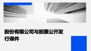 股份有限公司与股票公开发行课件