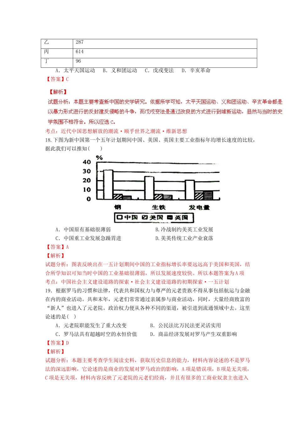 （浙江卷）高考历史冲刺卷02-人教版高三全册历史试题_第3页