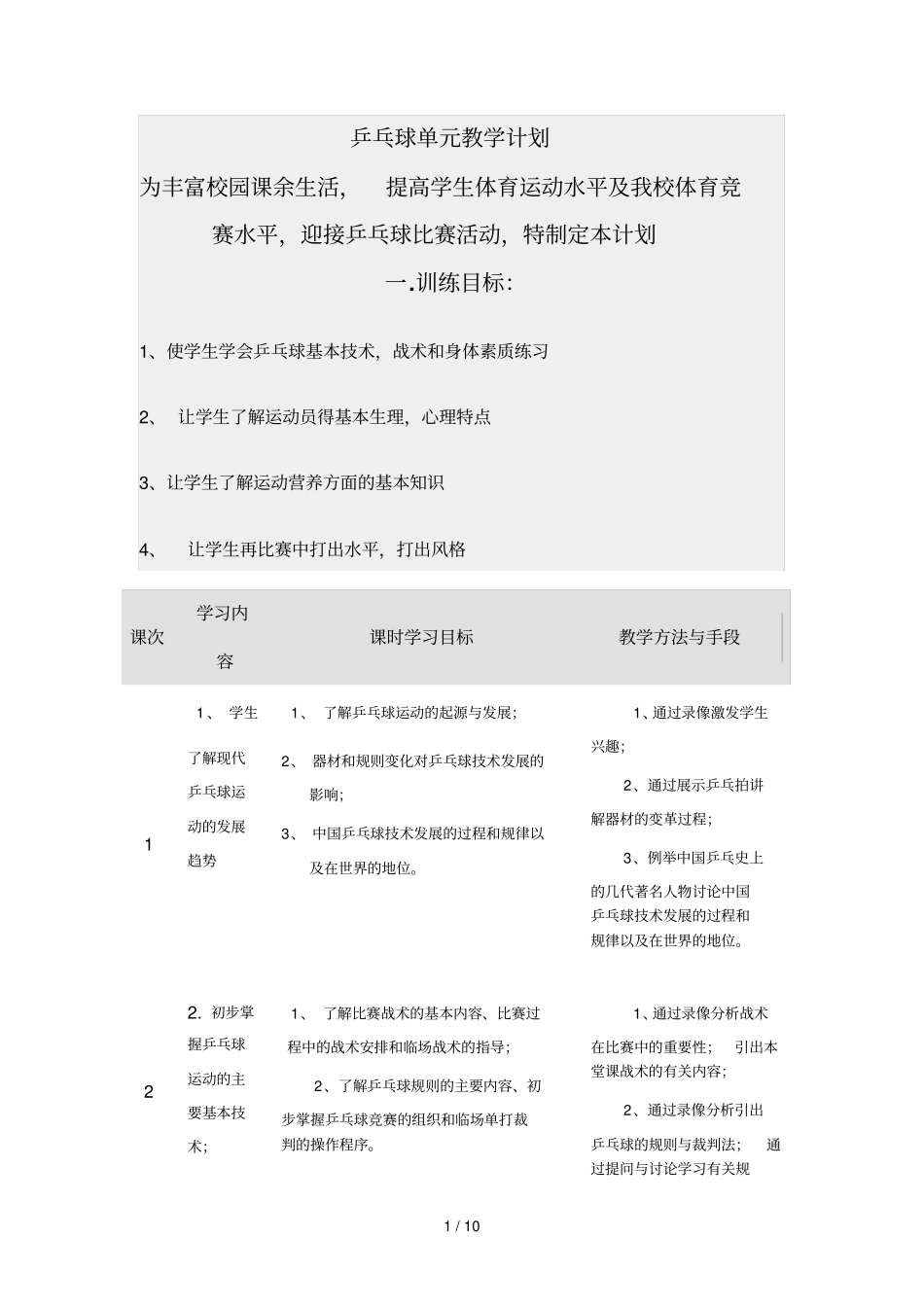 乒乓球教方案_第1页