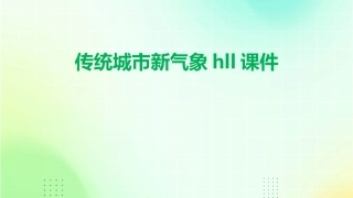 传统城市新气象hll课件