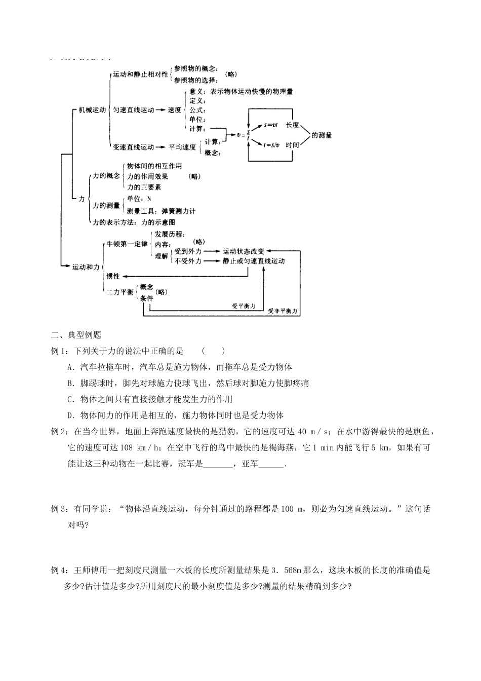 九年级物理 第十二章 运动和力复习课 人教新课标版试卷_第2页